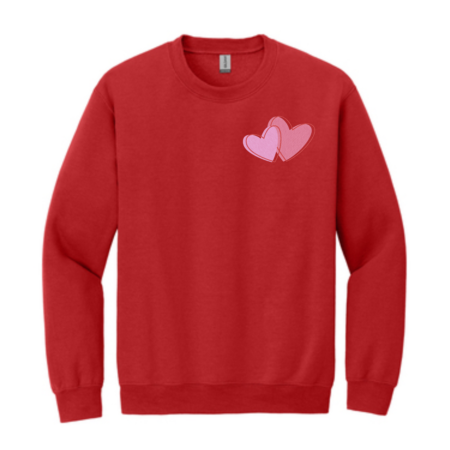Embroidered Double Heart Crew
