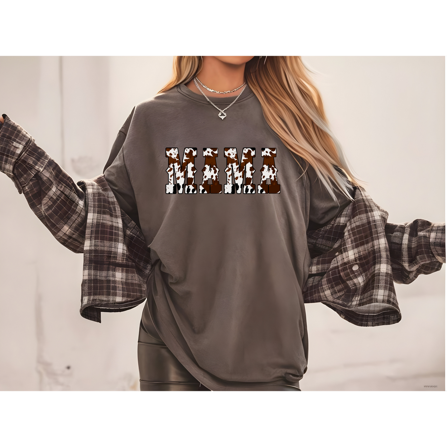 Cow Print Mama Tee