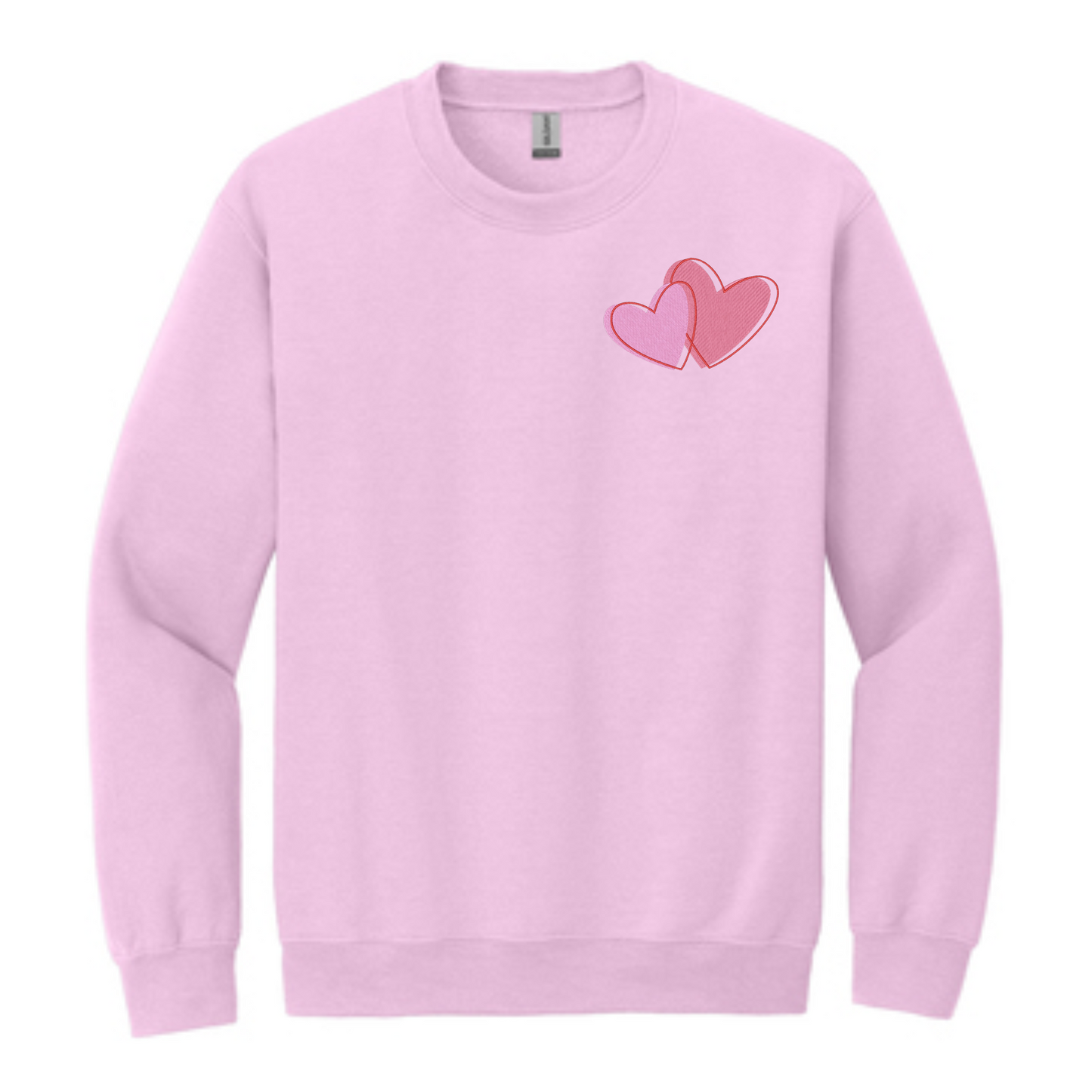 Embroidered Double Heart Crew