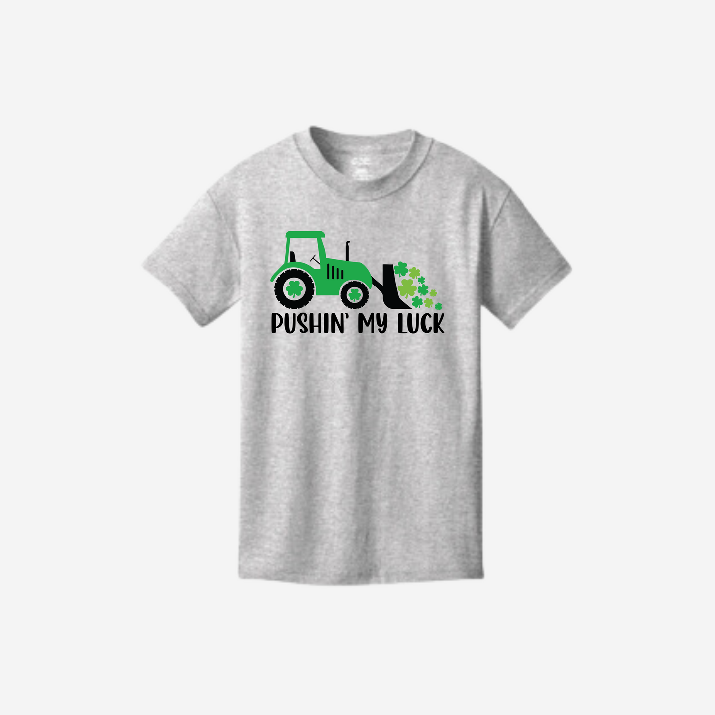 St. Patrick's Day Graphic Youth T-shirt - "Pushin' My Luck"