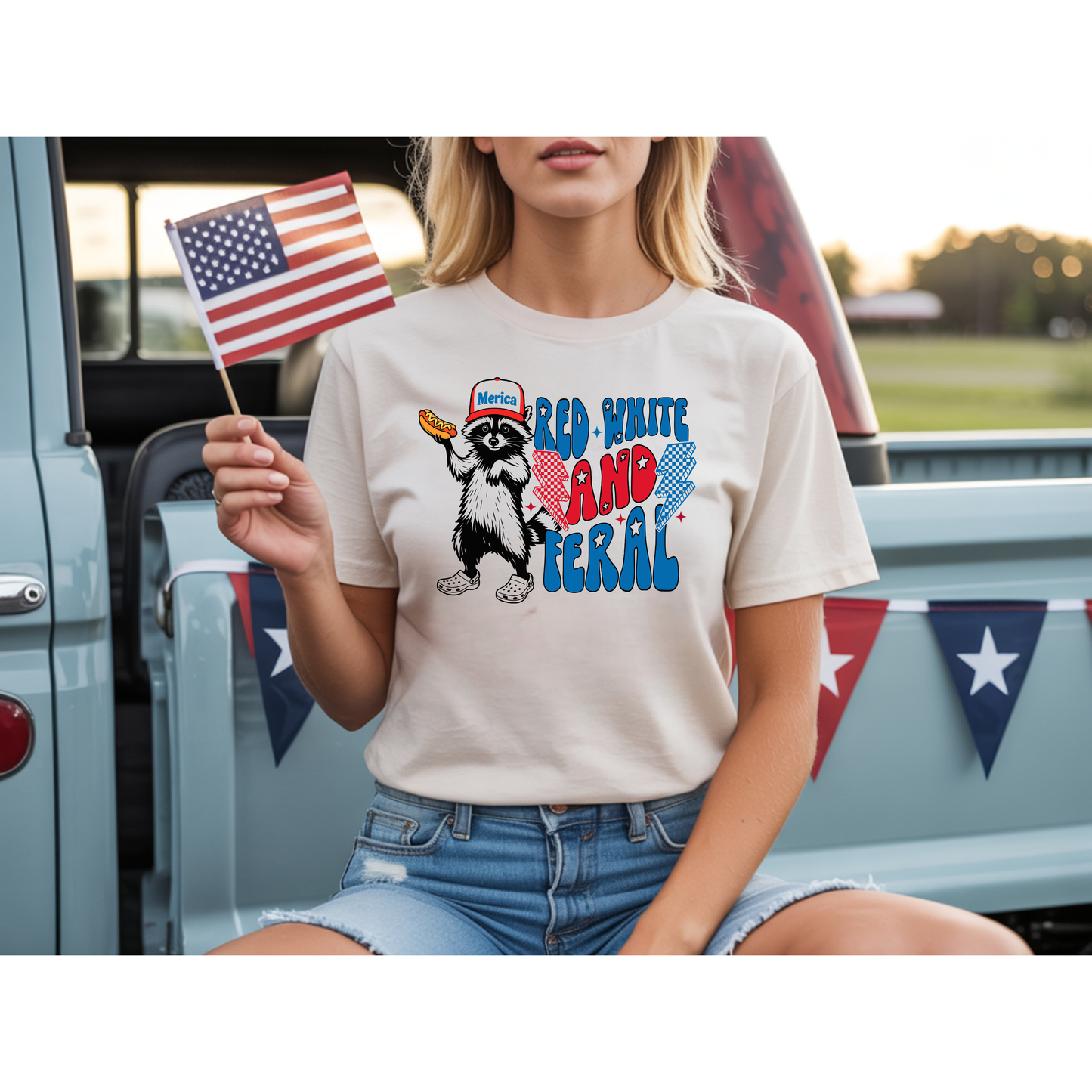 Red White and Feral Tee