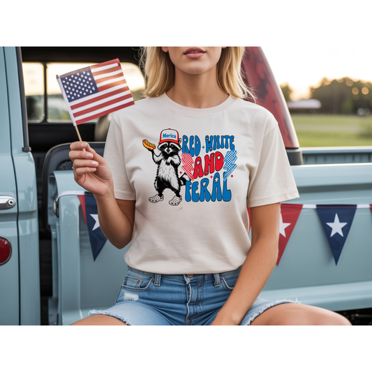 Red White and Feral Tee