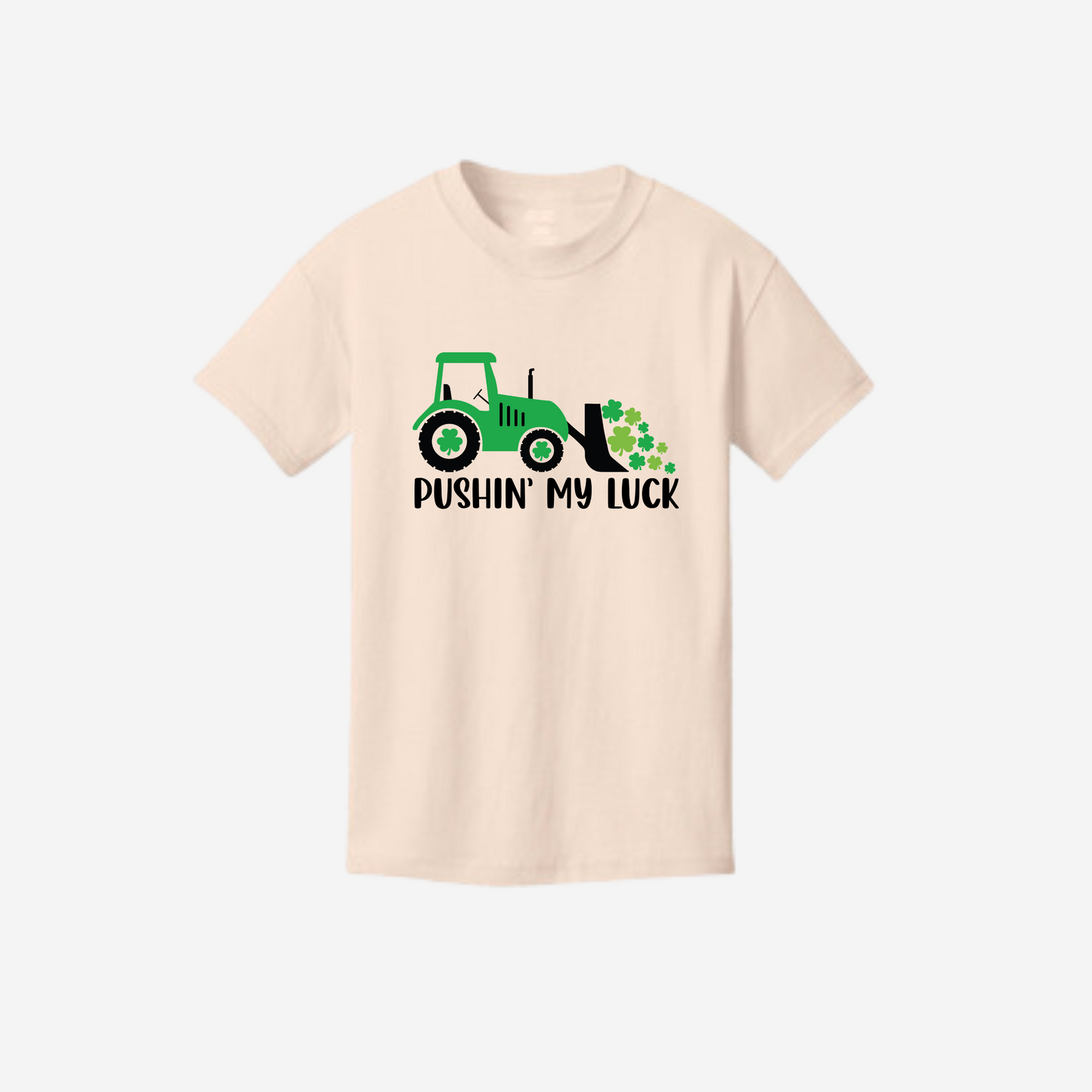 St. Patrick's Day Graphic Youth T-shirt - "Pushin' My Luck"