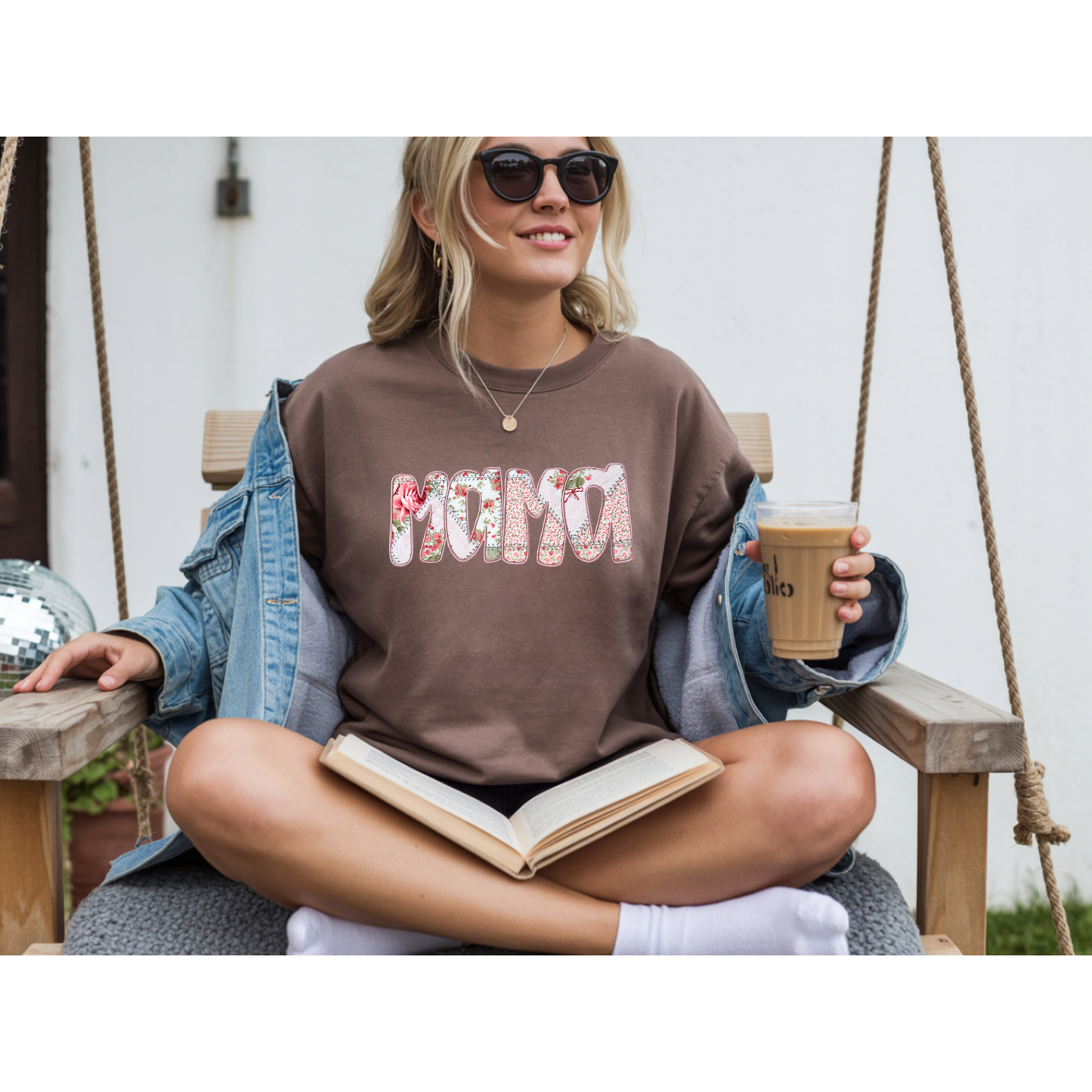 Mama Embroidered Floral Tee