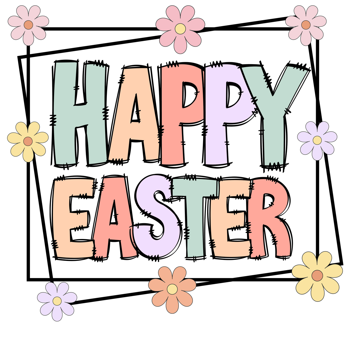 Easter Graphic T-shirt Collection - Happy Easter Floral