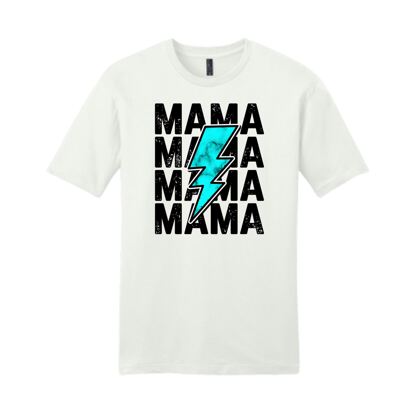 Mama Graphic T-shirt Collection - Mama Turquoise Bolt