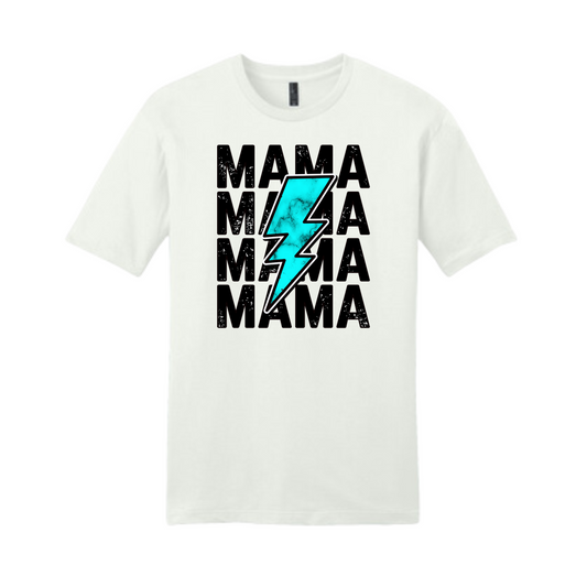 Mama Graphic T-shirt Collection - Mama Turquoise Bolt