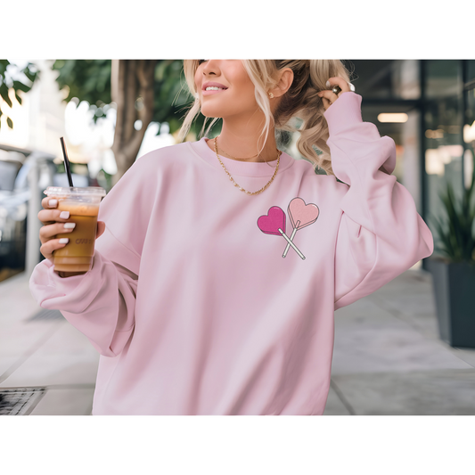 Embroidered Heart Lollipop Crew