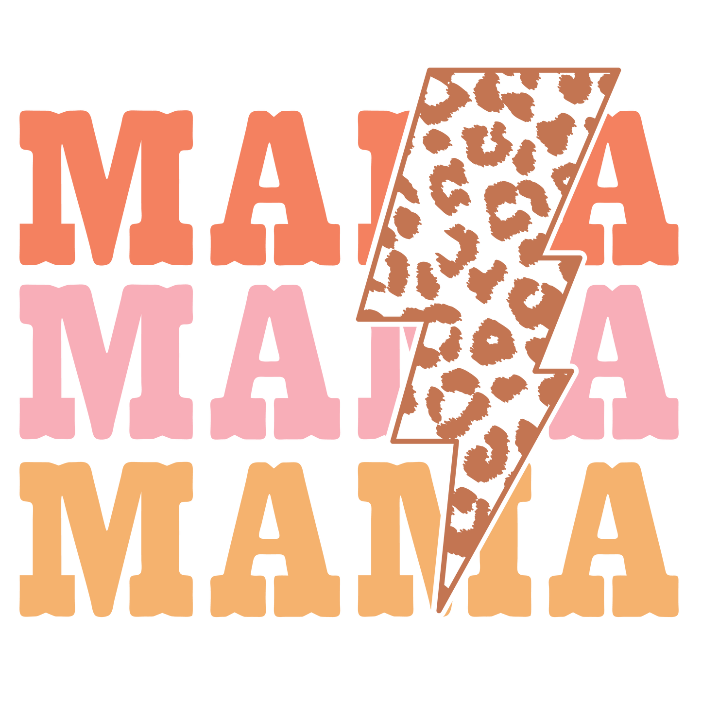 Mama Graphic T-shirt Collection - Mama Leopard Bolt