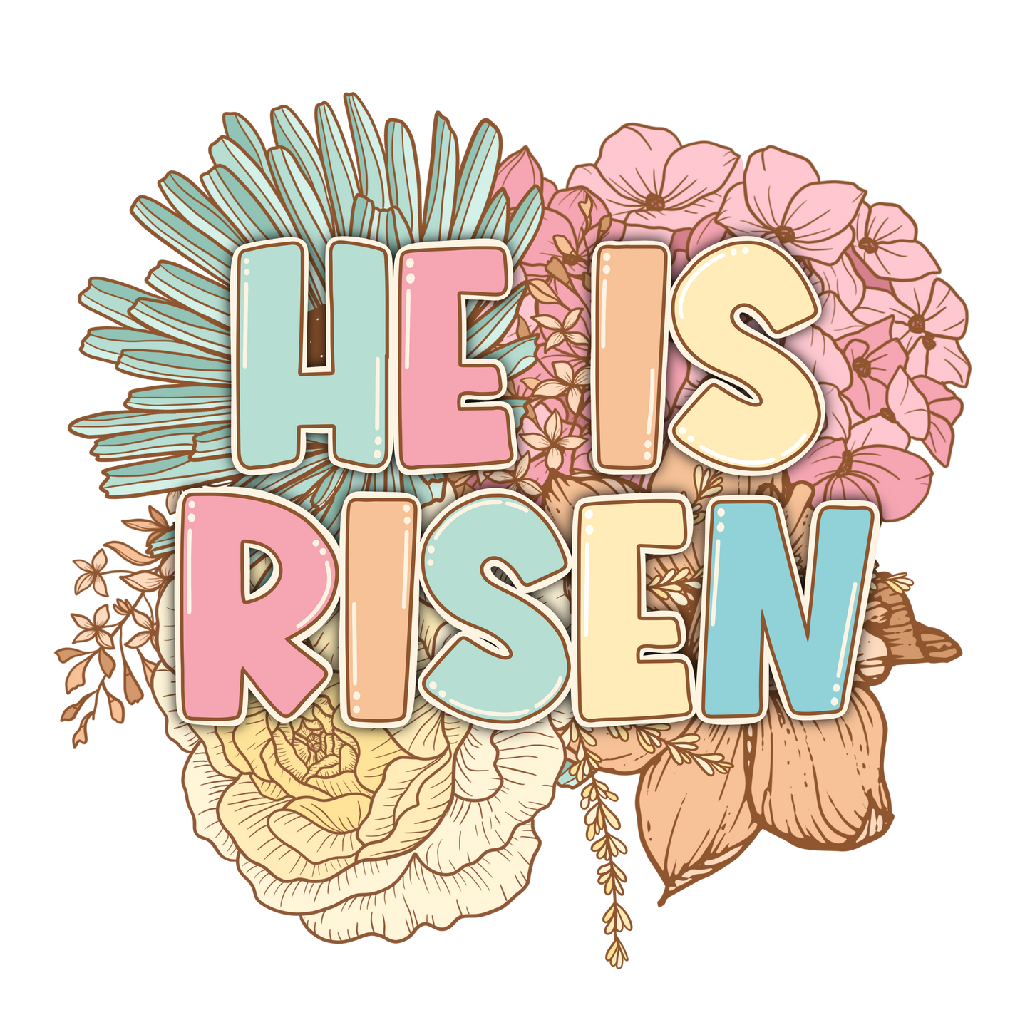 Easter Graphic T-shirt Collection - He is Risen Floral