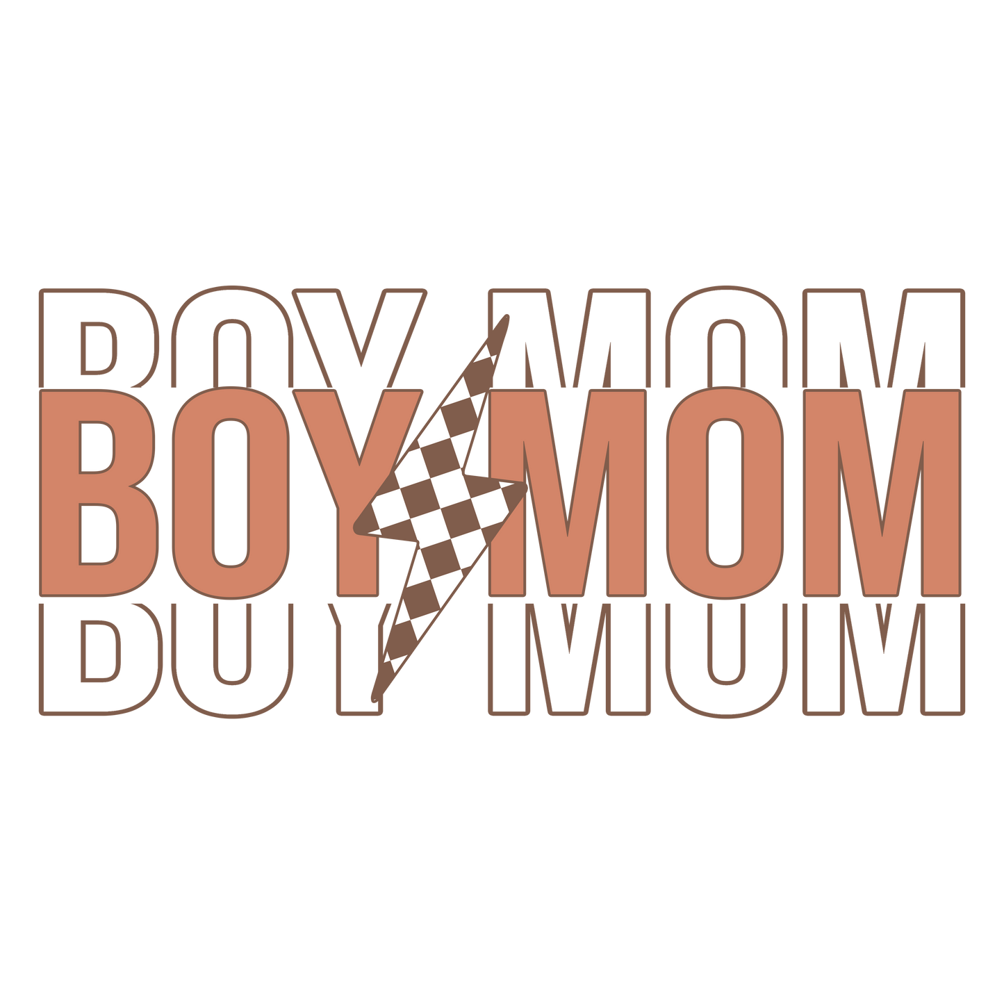 Mama Graphic T-shirt Collection - Boy Mom Checkered Bolt